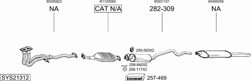 Bosal SYS21312 - Система випуску ОГ avtolavka.club