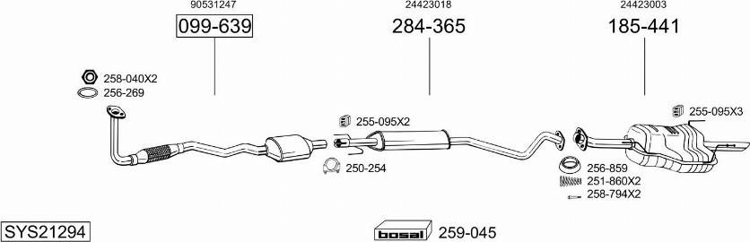 Bosal SYS21294 - Система випуску ОГ avtolavka.club