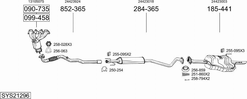 Bosal SYS21296 - Система випуску ОГ avtolavka.club