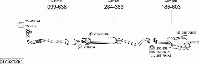 Bosal SYS21291 - Система випуску ОГ avtolavka.club