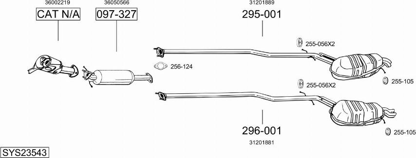 Bosal SYS23543 - Система випуску ОГ avtolavka.club