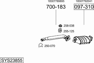 Bosal SYS23855 - Система випуску ОГ avtolavka.club