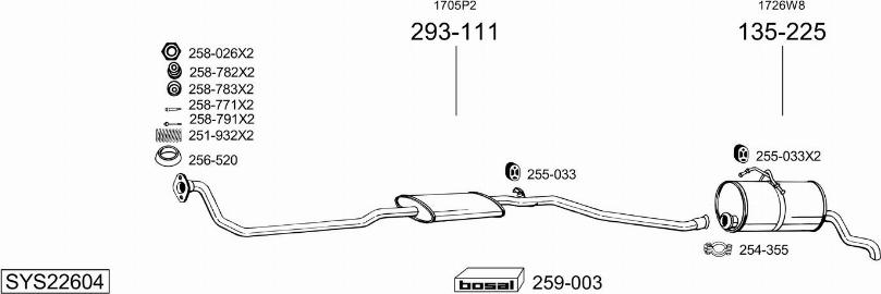 Bosal SYS22604 - Система випуску ОГ avtolavka.club