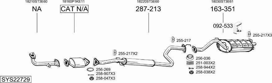 Bosal SYS22729 - Система випуску ОГ avtolavka.club