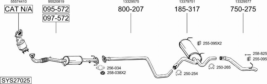 Bosal SYS27025 - Система випуску ОГ avtolavka.club