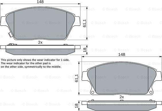 BOSCH 0 986 494 434 - Гальмівні колодки, дискові гальма avtolavka.club