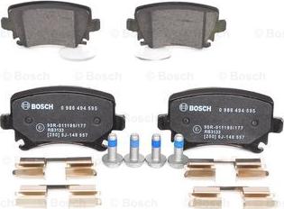 BOSCH 0 986 494 595 - Гальмівні колодки, дискові гальма avtolavka.club