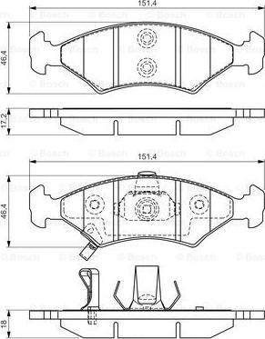 BOSCH 0 986 494 547 - Гальмівні колодки, дискові гальма avtolavka.club