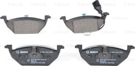 BOSCH 0 986 494 524 - Гальмівні колодки, дискові гальма avtolavka.club