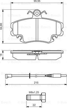 BOSCH 0 986 494 522 - Гальмівні колодки, дискові гальма avtolavka.club