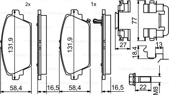 BOSCH 0 986 494 633 - Гальмівні колодки, дискові гальма avtolavka.club