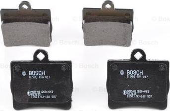 BOSCH 0 986 494 017 - Гальмівні колодки, дискові гальма avtolavka.club