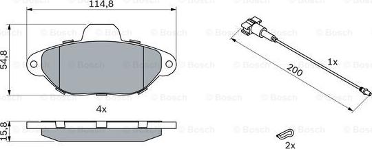 BOSCH 0 986 494 115 - Гальмівні колодки, дискові гальма avtolavka.club