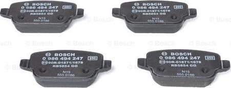 BOSCH 0 986 494 247 - Гальмівні колодки, дискові гальма avtolavka.club