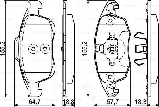 BOSCH 0 986 494 235 - Гальмівні колодки, дискові гальма avtolavka.club