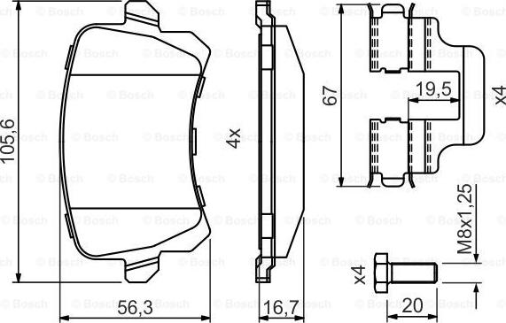 BOSCH 0 986 494 731 - Гальмівні колодки, дискові гальма avtolavka.club