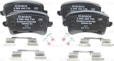 BOSCH 0 986 494 733 - Гальмівні колодки, дискові гальма avtolavka.club