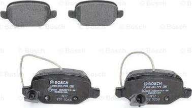 BOSCH 0 986 494 776 - Гальмівні колодки, дискові гальма avtolavka.club