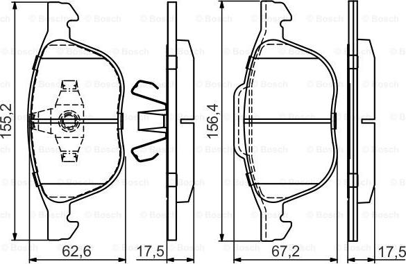 BOSCH 0 986 495 450 - Гальмівні колодки, дискові гальма avtolavka.club