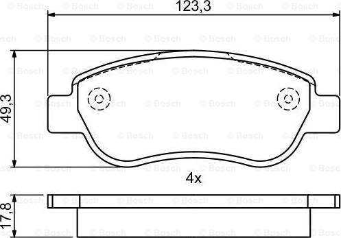 BOSCH 0 986 495 458 - Гальмівні колодки, дискові гальма avtolavka.club