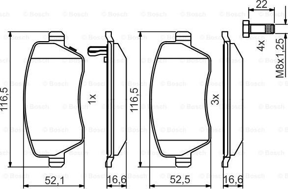 BOSCH 0986495485 - Гальмівні колодки, дискові гальма avtolavka.club