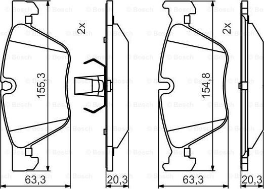 BOSCH 0 986 495 480 - Гальмівні колодки, дискові гальма avtolavka.club