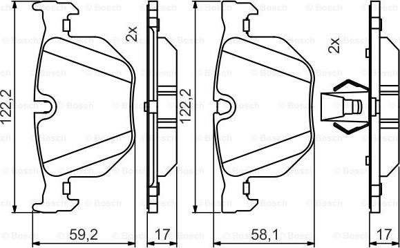 BOSCH 0 986 495 481 - Гальмівні колодки, дискові гальма avtolavka.club