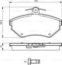 BOSCH 0 986 495 045 - Гальмівні колодки, дискові гальма avtolavka.club