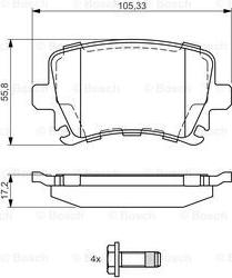 BOSCH 0 986 495 054 - Гальмівні колодки, дискові гальма avtolavka.club