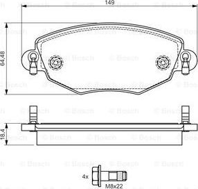 BOSCH 0 986 495 050 - Гальмівні колодки, дискові гальма avtolavka.club