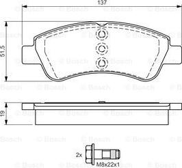 BOSCH 0 986 495 051 - Гальмівні колодки, дискові гальма avtolavka.club