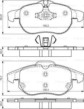 BOSCH 0 986 495 053 - Гальмівні колодки, дискові гальма avtolavka.club