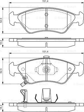 BOSCH 0 986 495 067 - Гальмівні колодки, дискові гальма avtolavka.club