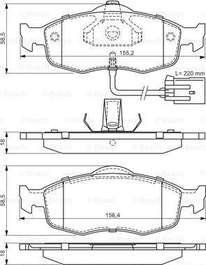 BOSCH 0 986 495 003 - Гальмівні колодки, дискові гальма avtolavka.club