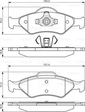 BOSCH 0 986 495 019 - Гальмівні колодки, дискові гальма avtolavka.club