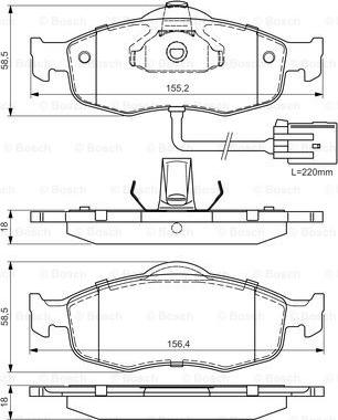 BOSCH 0 986 495 028 - Гальмівні колодки, дискові гальма avtolavka.club