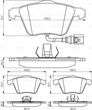 BOSCH 0 986 495 261 - Гальмівні колодки, дискові гальма avtolavka.club