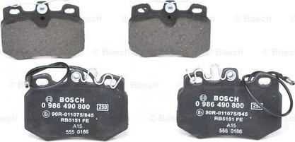 BOSCH 0 986 490 800 - Гальмівні колодки, дискові гальма avtolavka.club