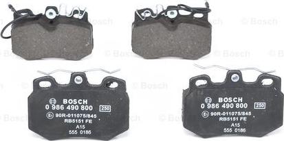 BOSCH 0 986 490 800 - Гальмівні колодки, дискові гальма avtolavka.club