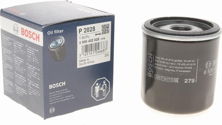 BOSCH 0 986 452 028 - Масляний фільтр avtolavka.club