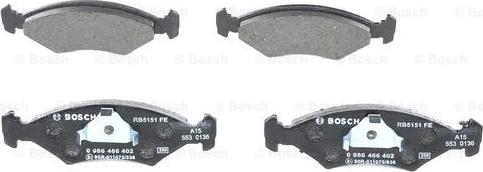 BOSCH 0 986 466 402 - Гальмівні колодки, дискові гальма avtolavka.club