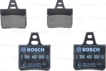 BOSCH 0 986 460 958 - Гальмівні колодки, дискові гальма avtolavka.club