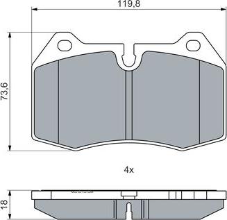 BOSCH 0 986 460 051 - Гальмівні колодки, дискові гальма avtolavka.club