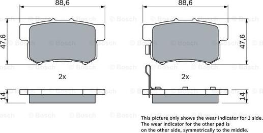 BOSCH 0 986 461 006 - Гальмівні колодки, дискові гальма avtolavka.club