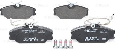 BOSCH 0 986 461 765 - Гальмівні колодки, дискові гальма avtolavka.club