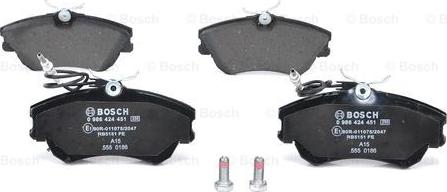 BOSCH 0 986 424 451 - Гальмівні колодки, дискові гальма avtolavka.club