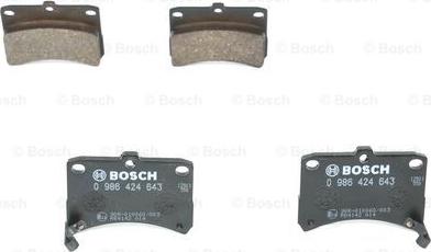 BOSCH 0 986 424 643 - Гальмівні колодки, дискові гальма avtolavka.club