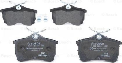 BOSCH 0 986 424 661 - Гальмівні колодки, дискові гальма avtolavka.club