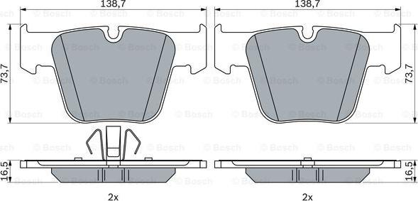 BOSCH 0 986 424 624 - Гальмівні колодки, дискові гальма avtolavka.club