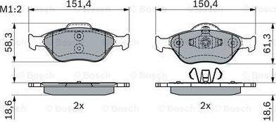 BOSCH 0 986 424 034 - Гальмівні колодки, дискові гальма avtolavka.club